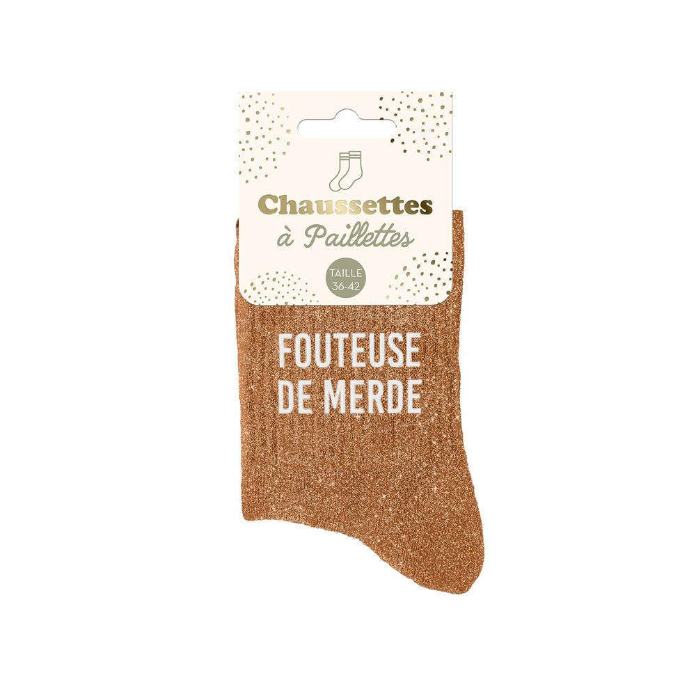 Chaussette paillettes fouteuse de merde