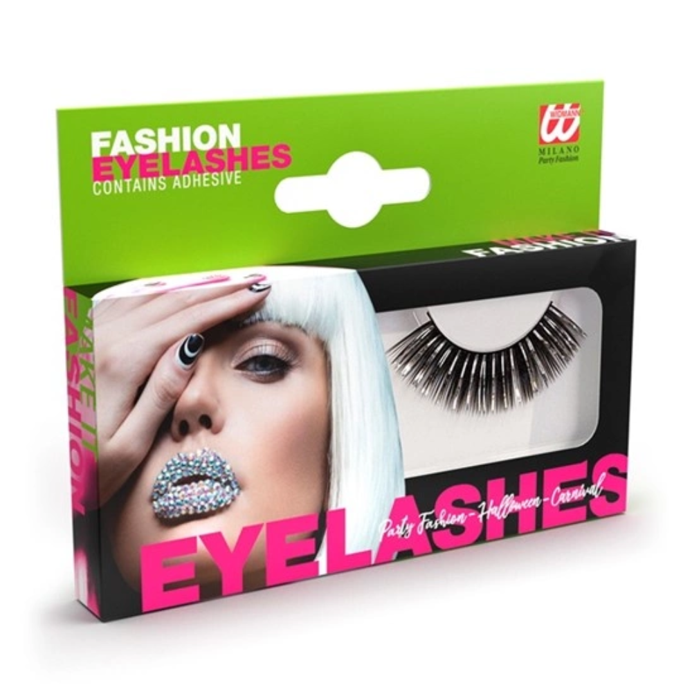 Faux cils noirs et argent