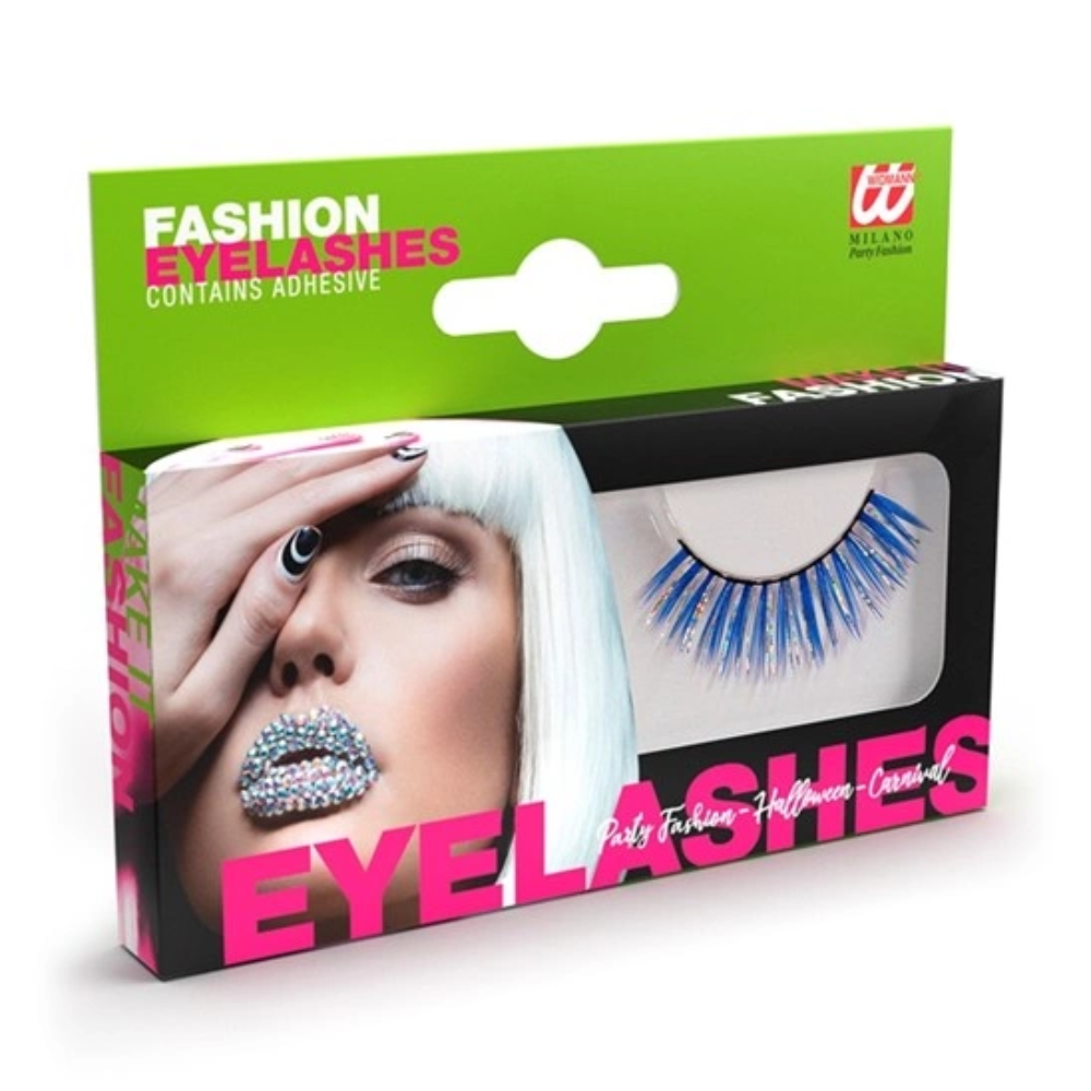 Faux cils bleus hologramme
