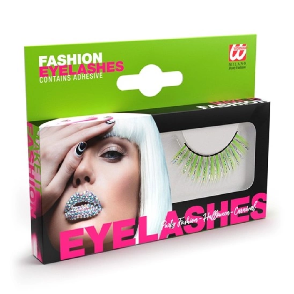 Faux cils vert hologramme