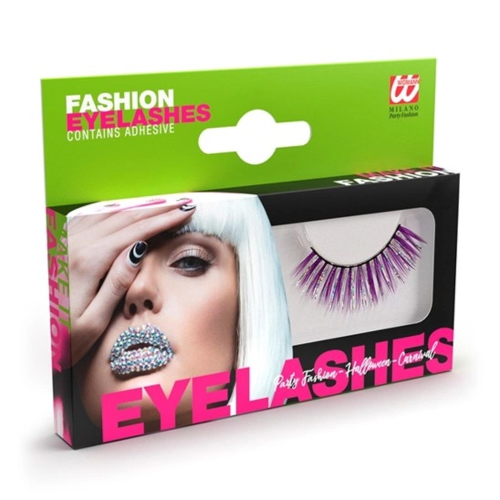 Faux cils violets hologramme