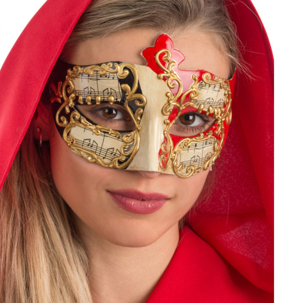 Loup vénitien avec partition