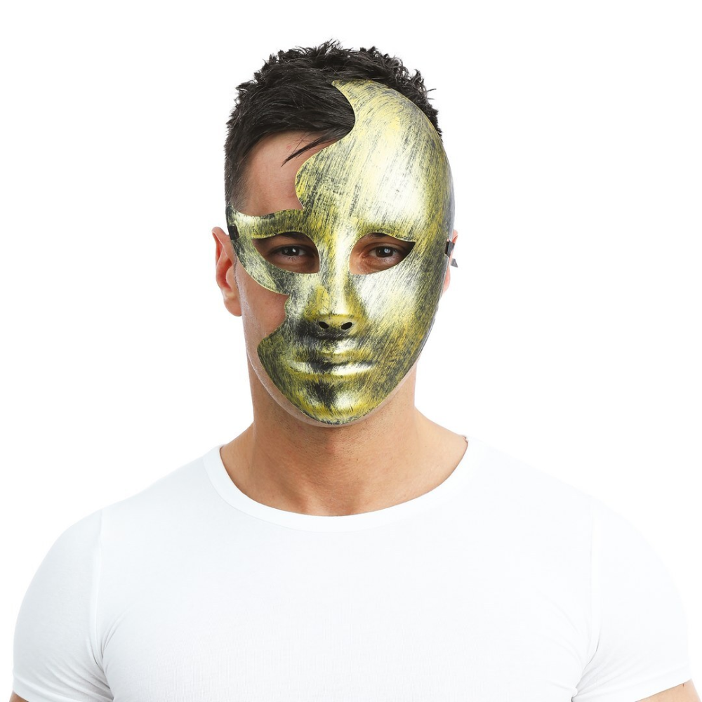 Masque visage brisé or