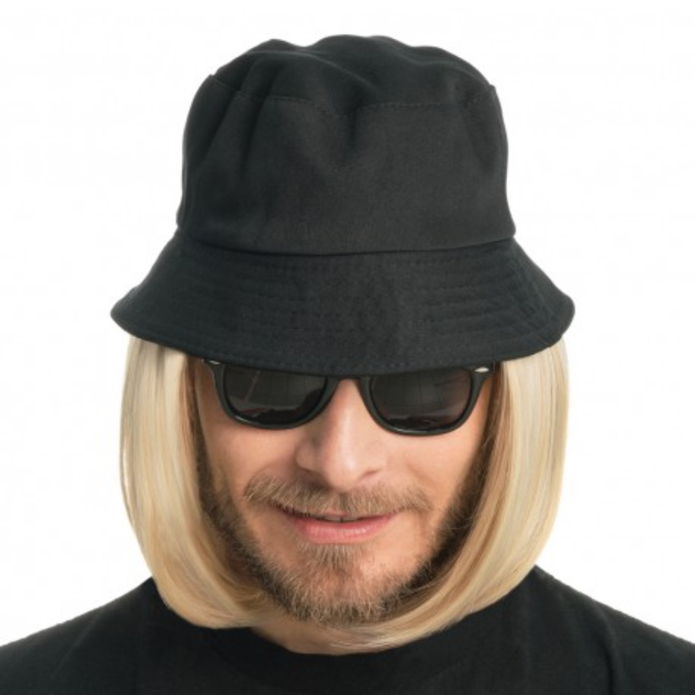 Perruque blonde avec bob noir