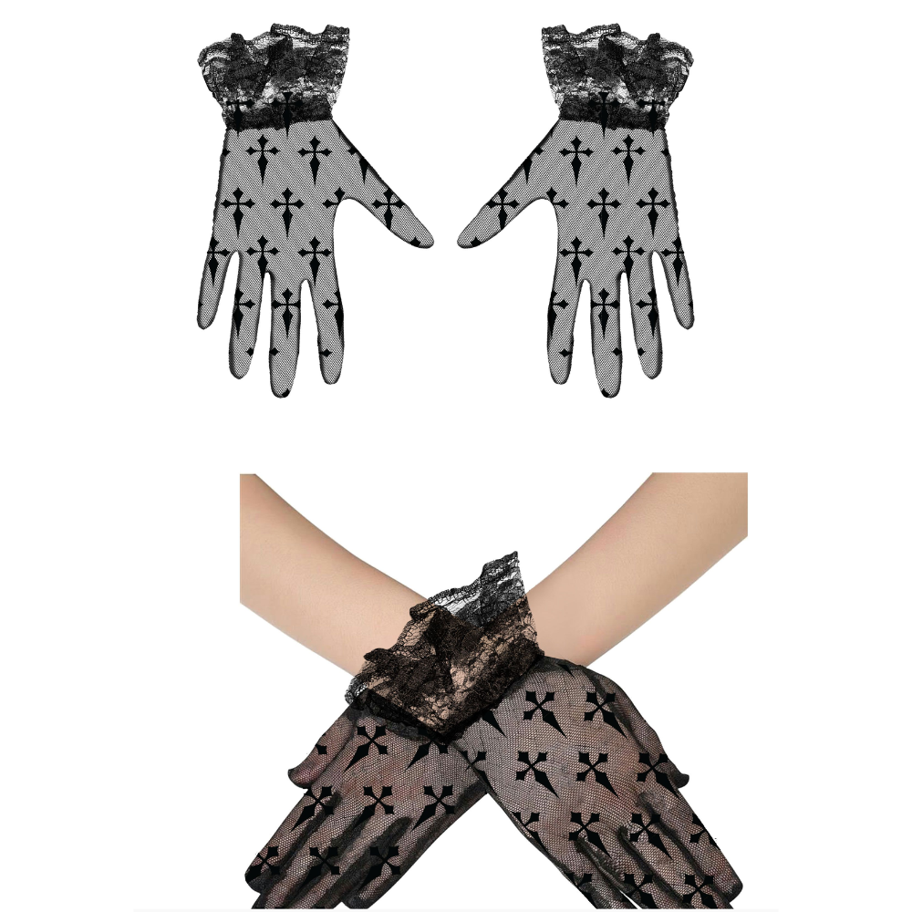 Gants dentelle croix