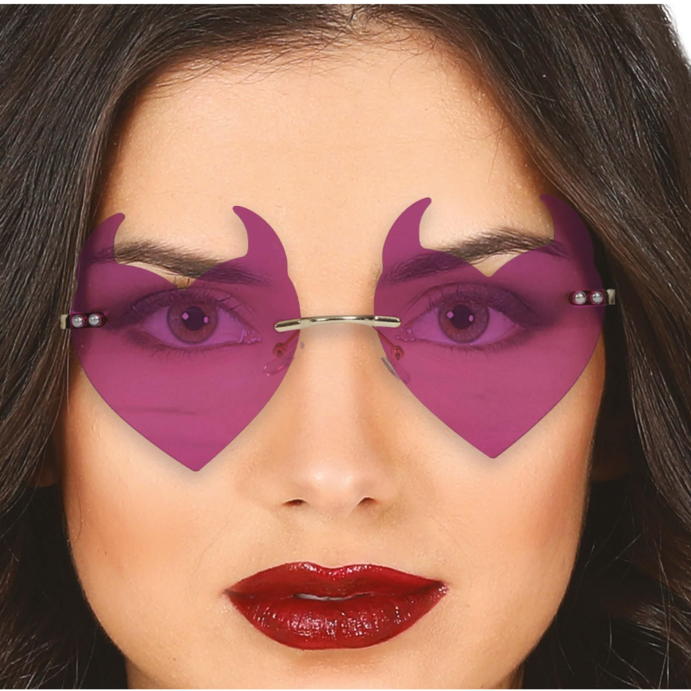 Lunette cœur diable violet