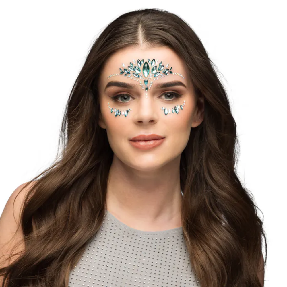Strass visage bleu turquoise